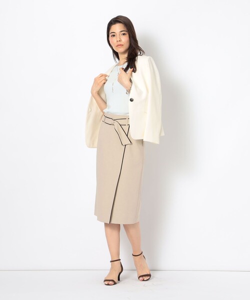 「NOLLEY'S」 ノーカラージャケット 40 チャコールグレー レディース_画像3