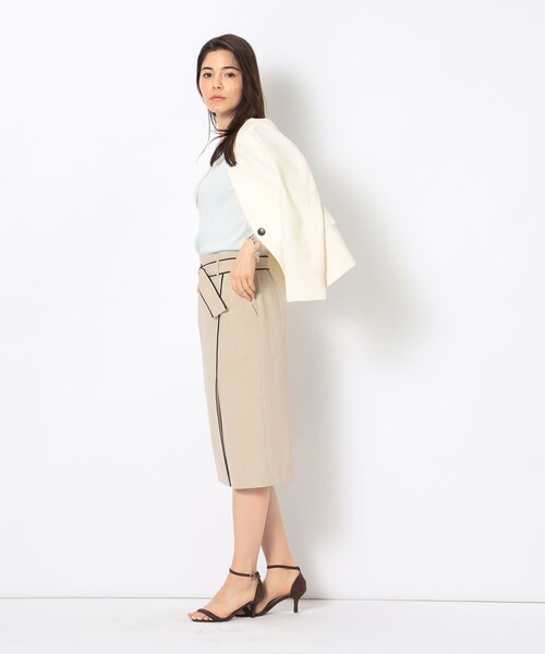 「NOLLEY'S」 ノーカラージャケット 40 チャコールグレー レディース_画像4