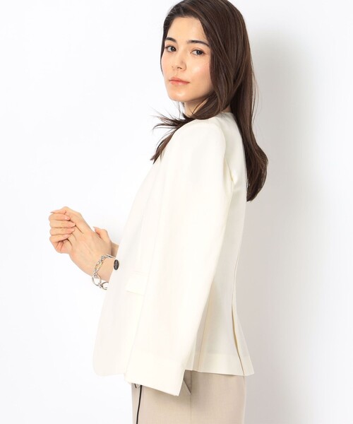 「NOLLEY'S」 ノーカラージャケット 40 チャコールグレー レディース_画像7