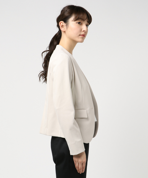 「TITE IN THE STORE」 ノーカラージャケット 38 ブラック レディース_画像5