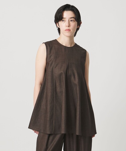 ブラウス シャツ 「MARW UNITED ARROWS」フレア ノースリーブ ブラウス UVカット・接触冷感 レディースの画像