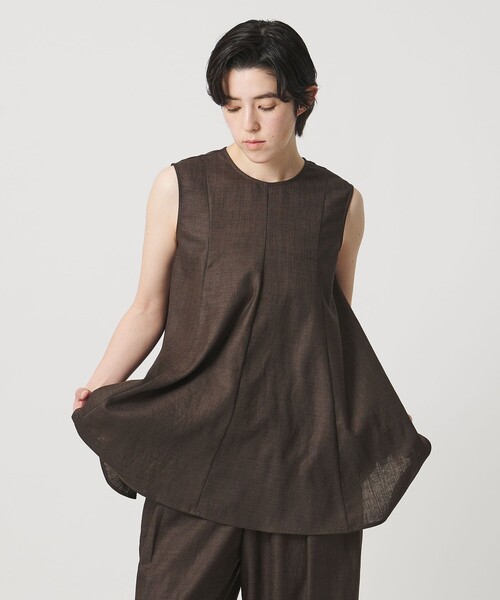 ブラウス シャツ 「MARW UNITED ARROWS」フレア ノースリーブ ブラウス UVカット・接触冷感 レディースの画像