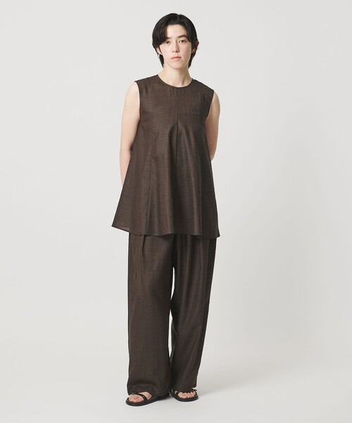 ブラウス シャツ 「MARW UNITED ARROWS」フレア ノースリーブ ブラウス UVカット・接触冷感 レディースの画像