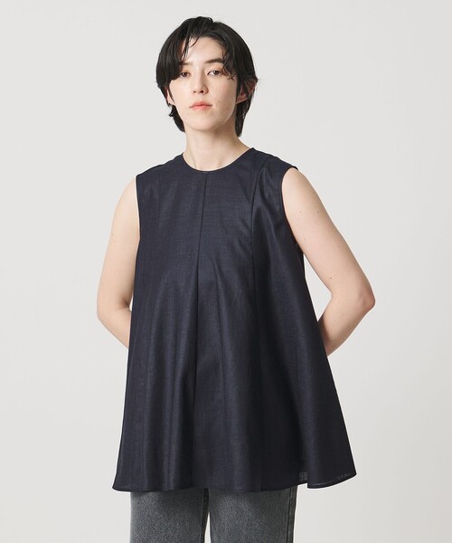 ブラウス シャツ 「MARW UNITED ARROWS」フレア ノースリーブ ブラウス UVカット・接触冷感 レディースの画像