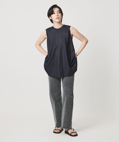 ブラウス シャツ 「MARW UNITED ARROWS」フレア ノースリーブ ブラウス UVカット・接触冷感 レディースの画像