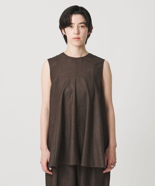 ブラウス シャツ 「MARW UNITED ARROWS」フレア ノースリーブ ブラウス UVカット・接触冷感 レディースの画像