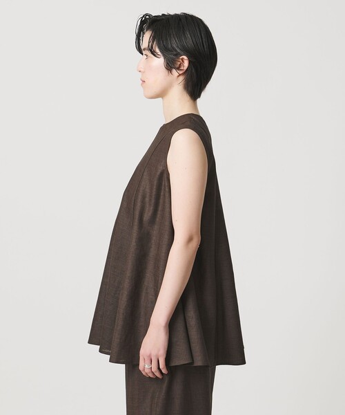 ブラウス シャツ 「MARW UNITED ARROWS」フレア ノースリーブ ブラウス UVカット・接触冷感 レディースの画像