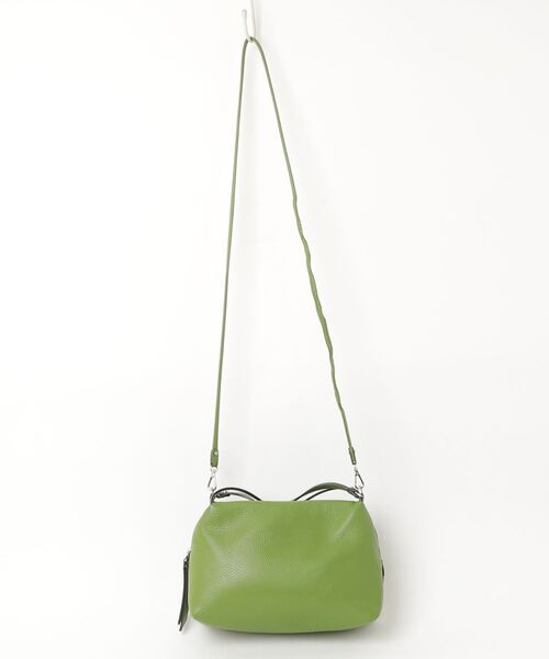 【美品】ジャンニキャリーニ 2WAY レザー ショルダーバッグ グリーン GIANNI CHIARINI（ジャンニ キアリーニ） 2WAYバッグ - グリーン