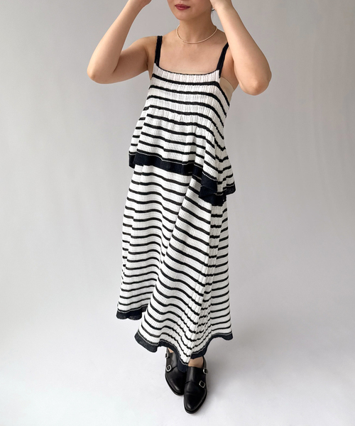 ワンピース 「ODAKHA / オダカ」asymmetry striped seemles dress | ODAKHA | 04