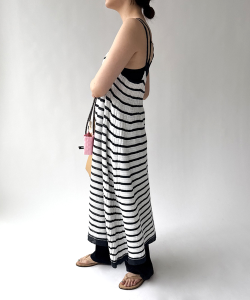 ワンピース 「ODAKHA / オダカ」asymmetry striped seemles dress | ODAKHA | 06