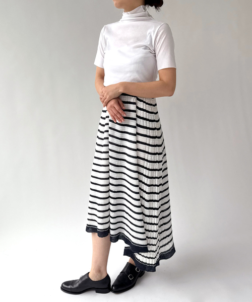 ワンピース 「ODAKHA / オダカ」asymmetry striped seemles dress | ODAKHA | 07