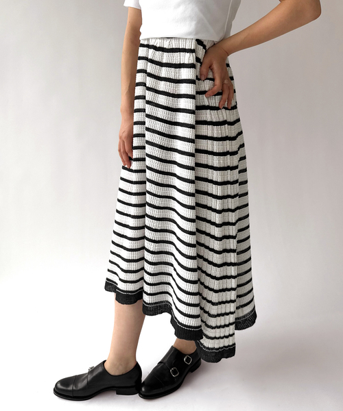 ワンピース 「ODAKHA / オダカ」asymmetry striped seemles dress | ODAKHA | 08