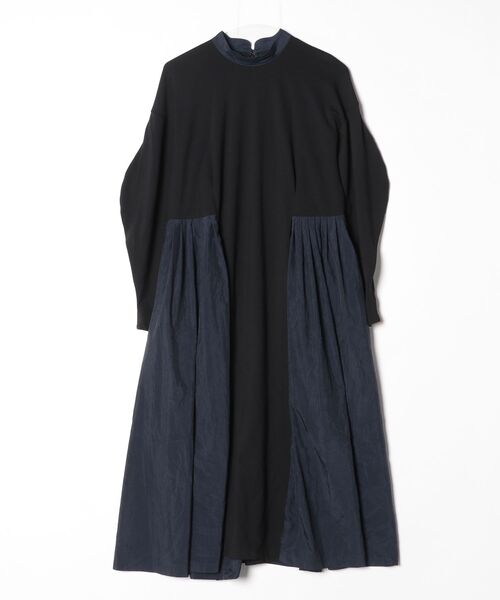 LANVIN en Bleu 「LANVIN Bleu」 長袖ワンピース 38 ネイビー 