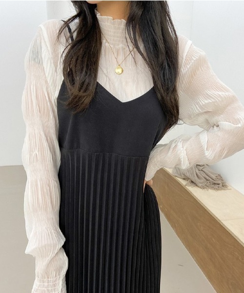 「COCOMOMO」 キャミソールワンピース X-LARGE ブラウン レディース_画像7