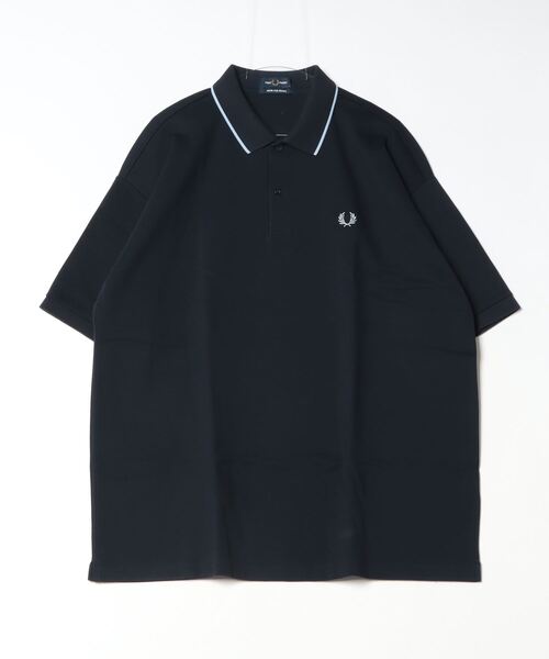 「FRED PERRY」 半袖ポロシャツ M ネイビー メンズ