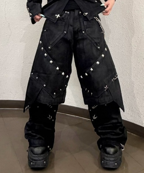 UNIZ ワイドパンツ ハーフパンツ ジーンズ 短パン 「UNIZ」Black