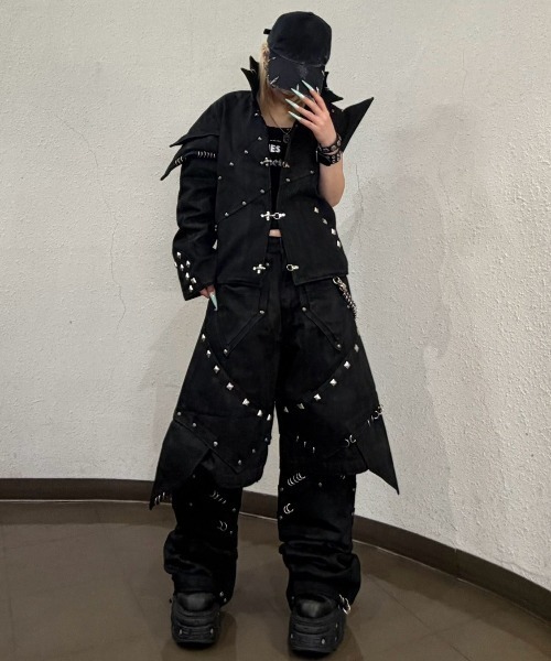 UNIZ ワイドパンツ ハーフパンツ ジーンズ 短パン 「UNIZ」Black