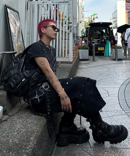 UNIZ ワイドパンツ ハーフパンツ ジーンズ 短パン 「UNIZ」Black