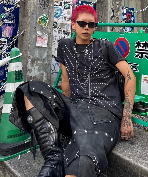 パンツ UNIZ Black Dragon Short Pants opium UNIZ ワイドパンツ ハーフパンツ ジーンズ 短パン 「UNIZ」Black