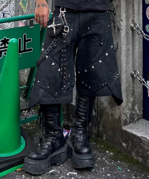UNIZ ワイドパンツ ハーフパンツ ジーンズ 短パン 「UNIZ」Black
