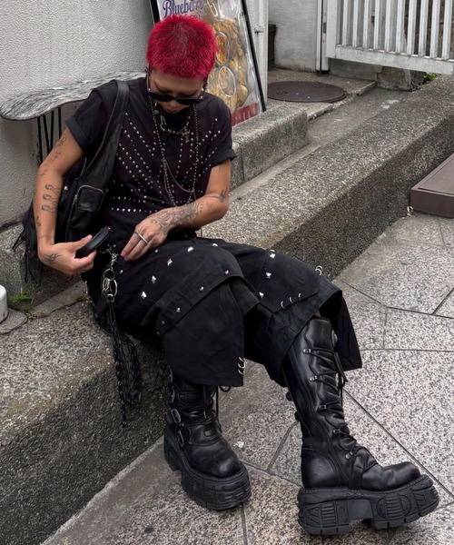 UNIZ ワイドパンツ ハーフパンツ ジーンズ 短パン 「UNIZ」Black