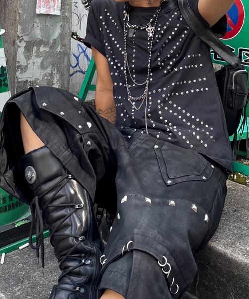 UNIZ ワイドパンツ ハーフパンツ ジーンズ 短パン 「UNIZ」Black