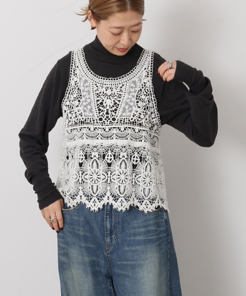 ジャーナルスタンダードラックス　レースミックスノースリーブブラウス JOURNAL STANDARD LUXE（ジャーナルスタンダード ラックス） ブラウス