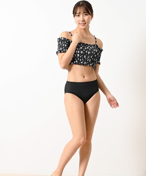 海★Cute★ナチュラル 小花プリント シャーリング ビキニ セット 楽天市場】シャーリングビキニ リバーシブルショーツ 水着2点