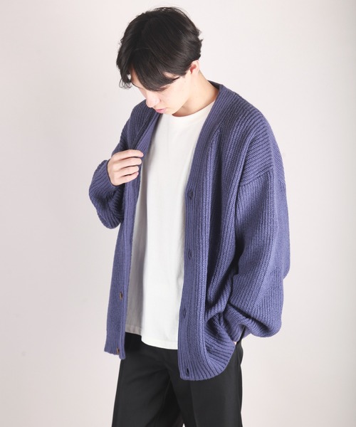 WESTSEA カーディガン モヘヤタッチ ボリュームスリーブV