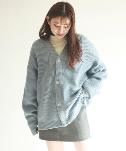 【美品】モヘアワイドスリーブカーディガン CAPRICIEUX LE'MAGE（カプリシューレマージュ）の「モヘアワイド