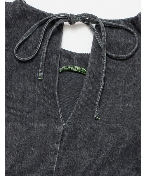 ドレス Puff sleeve denim dress_12