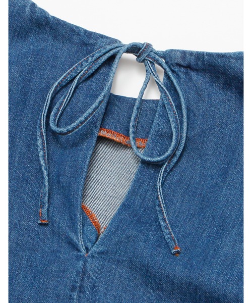 ドレス Puff sleeve denim dress_18