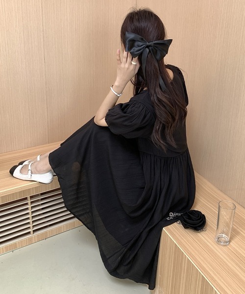 【未使用】ELISA 半袖ベルベットワンピース パフスリーブ ブラック 3 ワンピース 半袖 パフスリーブワンピース : ZOZOTOWN Yahoo!店 - 通販