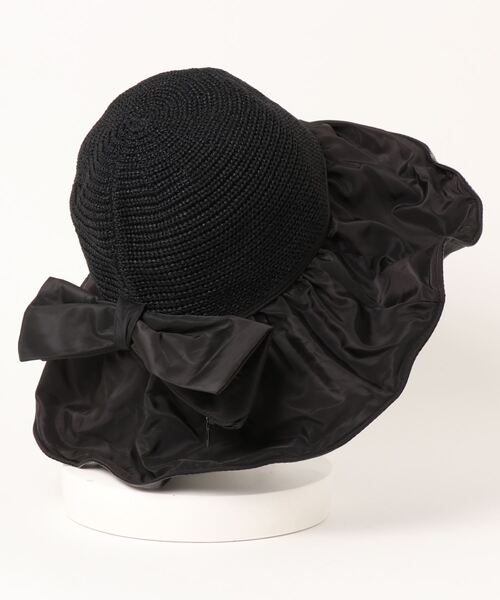 STYLEBLOCK 帽子 ハット リボン付きつば広ハット レディース
