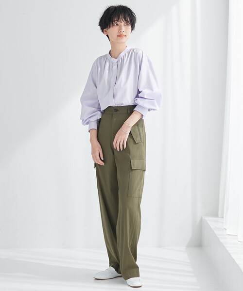未使用に近い　23区　大きいサイズ　キュプラナイロンストレッチ カーゴパンツ 23区 パンツ カーゴパンツ キュプラナイロンストレッチ カーゴ