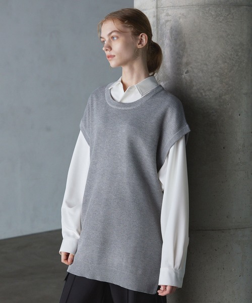 SERACE ベスト ジレ 「SERACE」Loose silhouette knitted vest