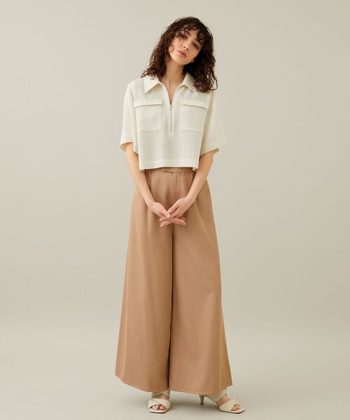 RUMCHE　ワイドパンツ ワイドパンツ RUMCHE スラックス パンツ 「RUMCHE/ラム・シェ」タックワイド