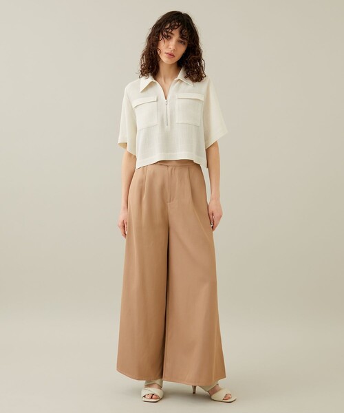 RUMCHE　ワイドパンツ ワイドパンツ RUMCHE スラックス パンツ 「RUMCHE/ラム・シェ」タックワイド