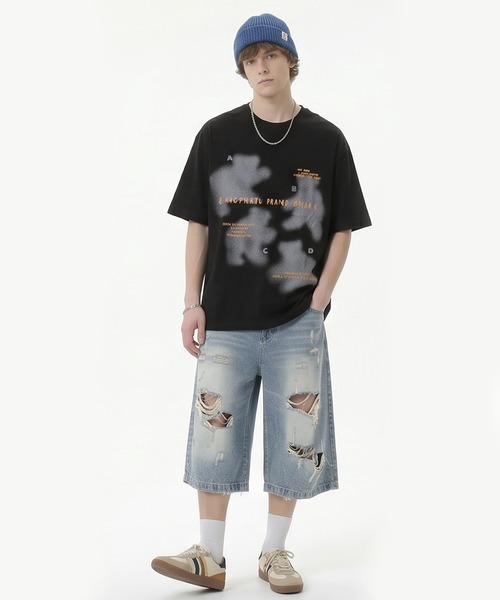 tシャツ 「HOOK」古着風フロントプリントビッグTEE (SS) (LR) メンズ