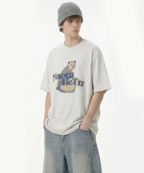 tシャツ 「HOOK」古着風フロントプリントビッグTEE (SS) (LR) メンズ