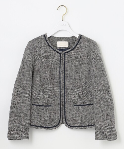 ANY SIS（エニィスィス） ジャケット ノーカラージャケット ミニライト