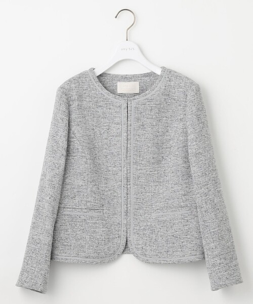 ANY SIS（エニィスィス） ジャケット ノーカラージャケット ミニライト