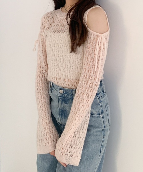 2wayリボンメッシュニット Vin｜2wayリボンメッシュニット | Rakuten Fashion(楽天
