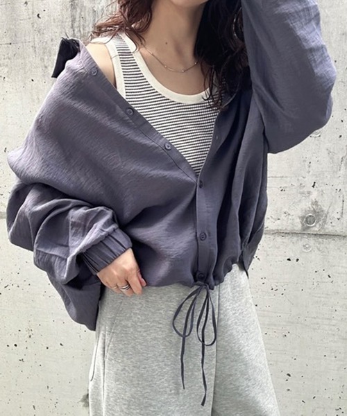 ブラウス シャツ 裾ドロストフレンチシアーシャツ レディース notch.（ファッション） ブラウス シャツ 裾ドロストシャツ