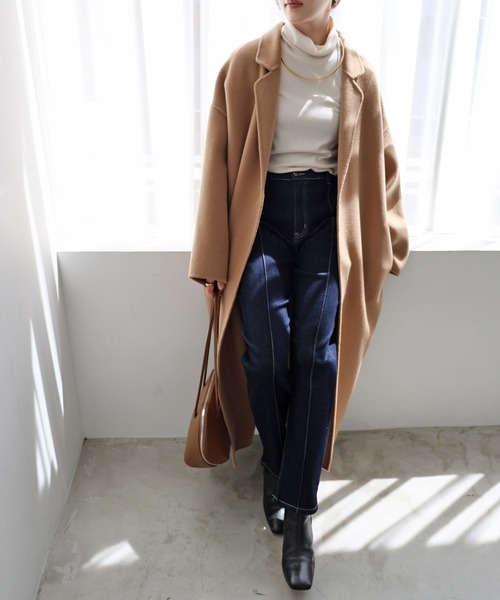 evernavy ジーンズ デニム デニムパンツ ピンタックテーパードデニム