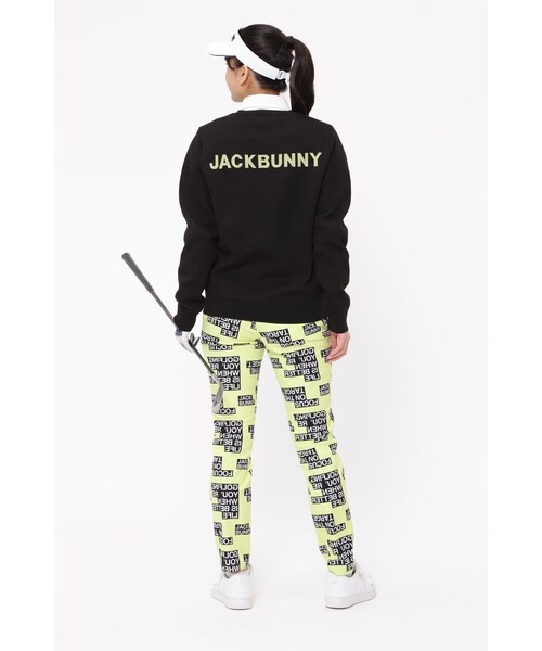【美品】Jack Bunnyサガラ風ロゴジャガードクルーネックニットプルオーバー Jack Bunny!! ニット 「Jack Bunny!!」サガラ風ロゴジャガード