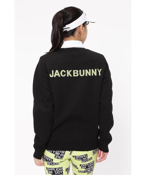 【美品】Jack Bunnyサガラ風ロゴジャガードクルーネックニットプルオーバー Jack Bunny!! ニット 「Jack Bunny!!」サガラ風ロゴジャガード