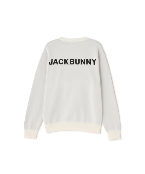 【美品】Jack Bunnyサガラ風ロゴジャガードクルーネックニットプルオーバー Jack Bunny!! ニット 「Jack Bunny!!」サガラ風ロゴジャガード