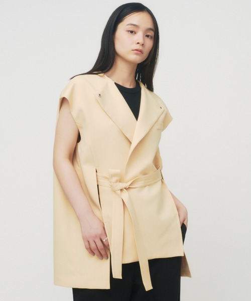 ベスト ジレ POWDER TWILL BELTED GILET / パウダーツイルベルテッドジレ レディース