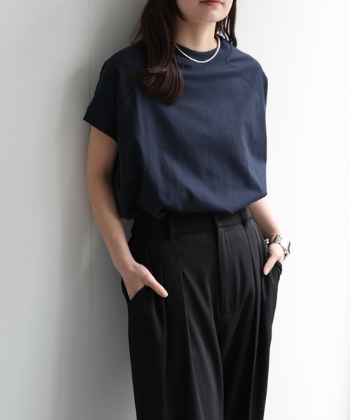 ap retro tシャツ 「USAコットン」高見え上質 / モックネックフレンチ